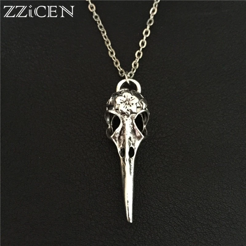 Женское винтажное вечерние жерелье с подвеской в виде вороны головы птиц и