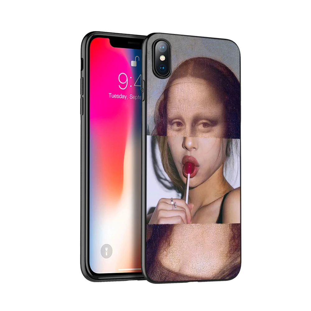 Черный чехол из ТПУ для iphone 5 5s SE 2020 6 6s 7 8 plus x 10 силиконовый XR XS 11 pro MAX с рисунком