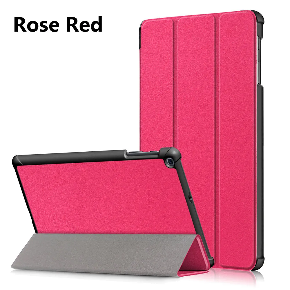 Rose Red Ультра тонкий трехкратный смарт-чехол PU Чехол подставка оболочка планшет Funda для samsung Galaxy Tab S5e 10," SM-T720/T725 выпуск - Цвет: Rose Red