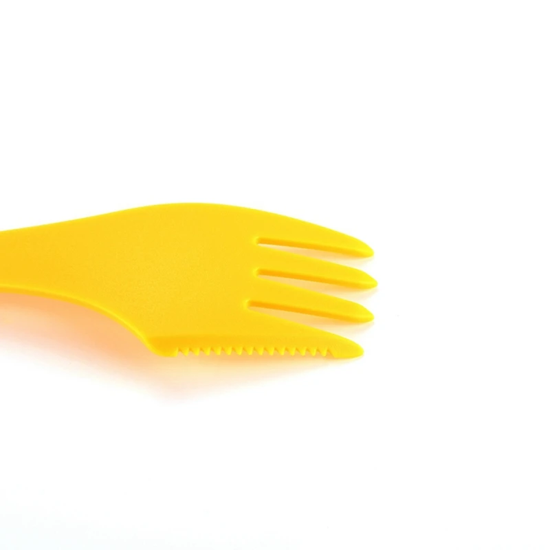 Y 3 In 1 Spoon Fork Cutter Travel Camping Hiking Picnic Utensils Plastic Spork Combo Travelling Gadget Cutlery Tableware - Цвет: Y
