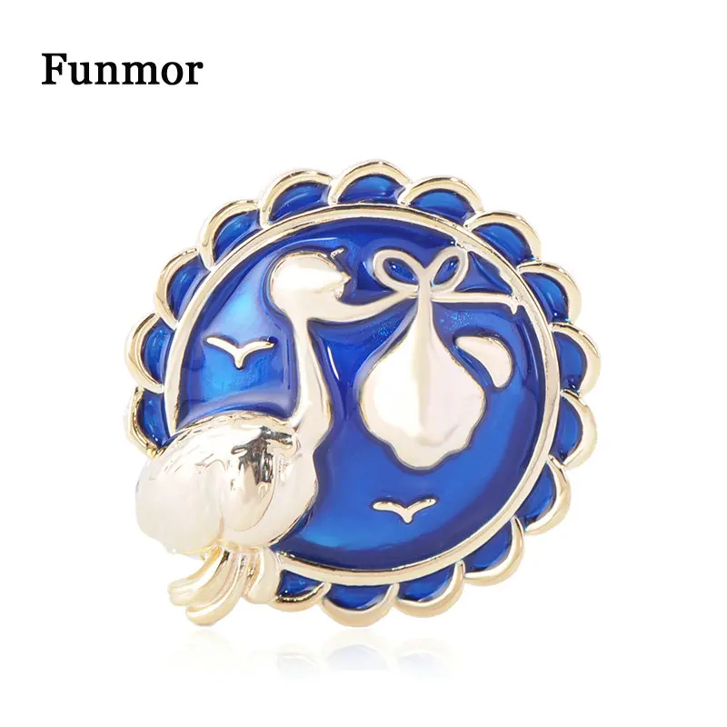 Funmor Exquisite Round Brooch Enamel Pins Women Girls Dress Bag Shirt Decoration Jewelry Routine Vacation Holiday Accessories | Украшения и