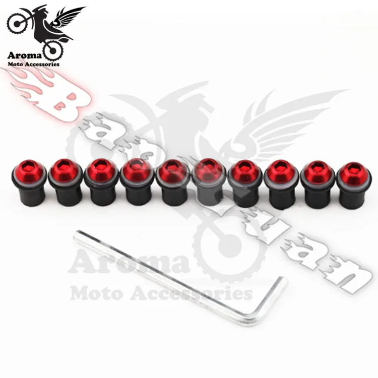 10 шт. Золотая мотоциклетная гайка крепления ветрового стекла для yamaha honda suzuki