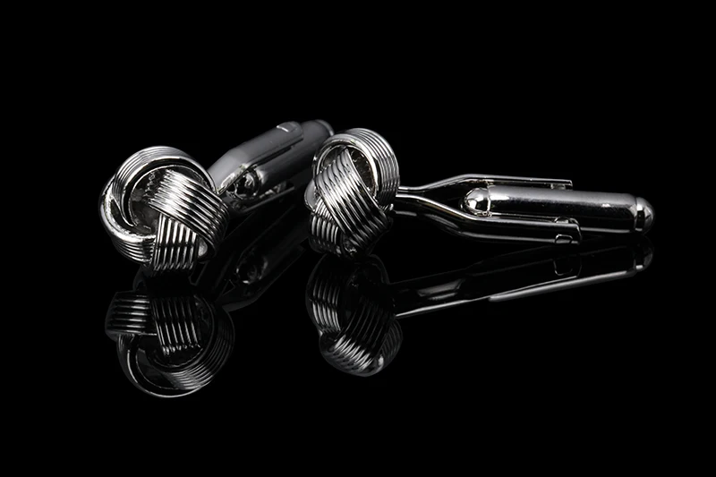 XKZM Горячие дизайнерские запонки с узлом для мужчин стальной металлический шар