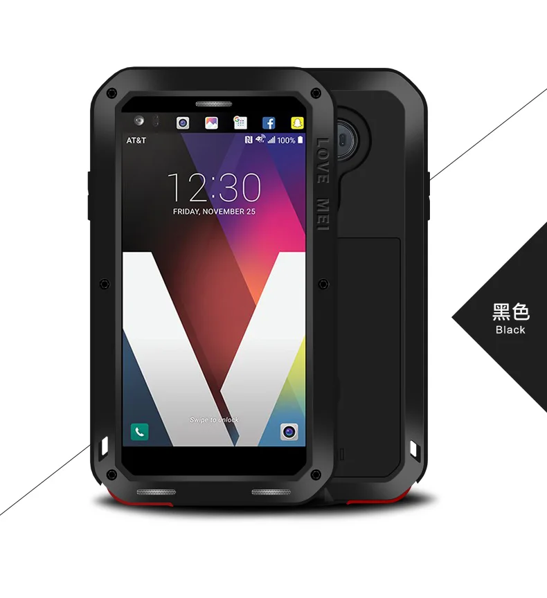 

Luxury Love Mei Powerful Armor Cover Waterproof Case for LG v30 Fundas Shell Housing Water/Dirt/Shock/Rain Proof Capa