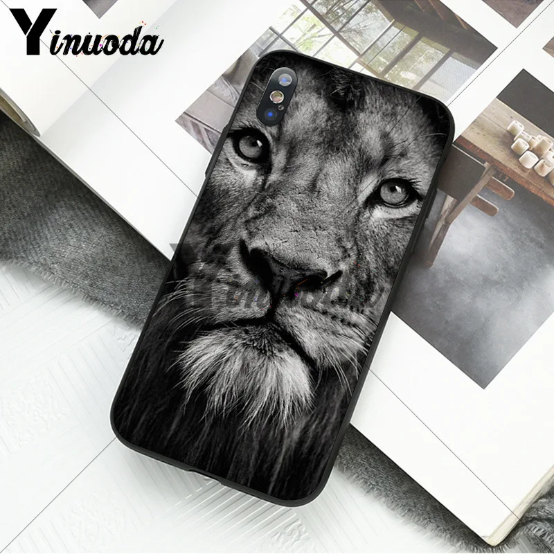 11pro MAX animals The lion Smart Cover черный мягкий чехол для телефона для iPhone X XS MAX 6 6S 7 7plus 8 8Plus 5 5S XR