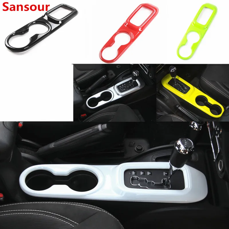 

Sansour Gear Box Glass Panel Cover Water Cup Holder Trim Stainless Steel Car-styling Accessories For Jeep Wrangler jk 2011-2016