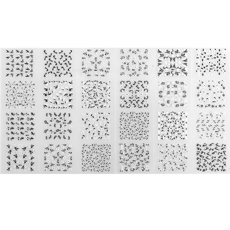 24Pcs/Lot Plastic 3D Charms Nail Art Gel Sticker DIY Flower Butterfly Design Manicure Decorations Tools Decals For Nails JH486 | Красота и