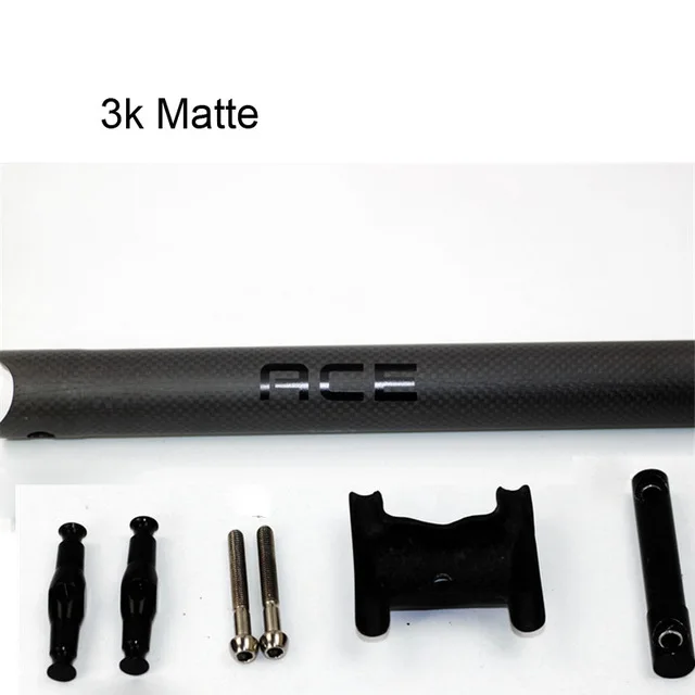 3K Matte 240g TWTOPSE 31,8 мм углеродное волокно велосипедный Подседельный штырь для складного велосипеда Brompton 580 мм велосипедный Подседельный штырь титановые болты 230 г легкий - Цвет: 3K Matte 240g