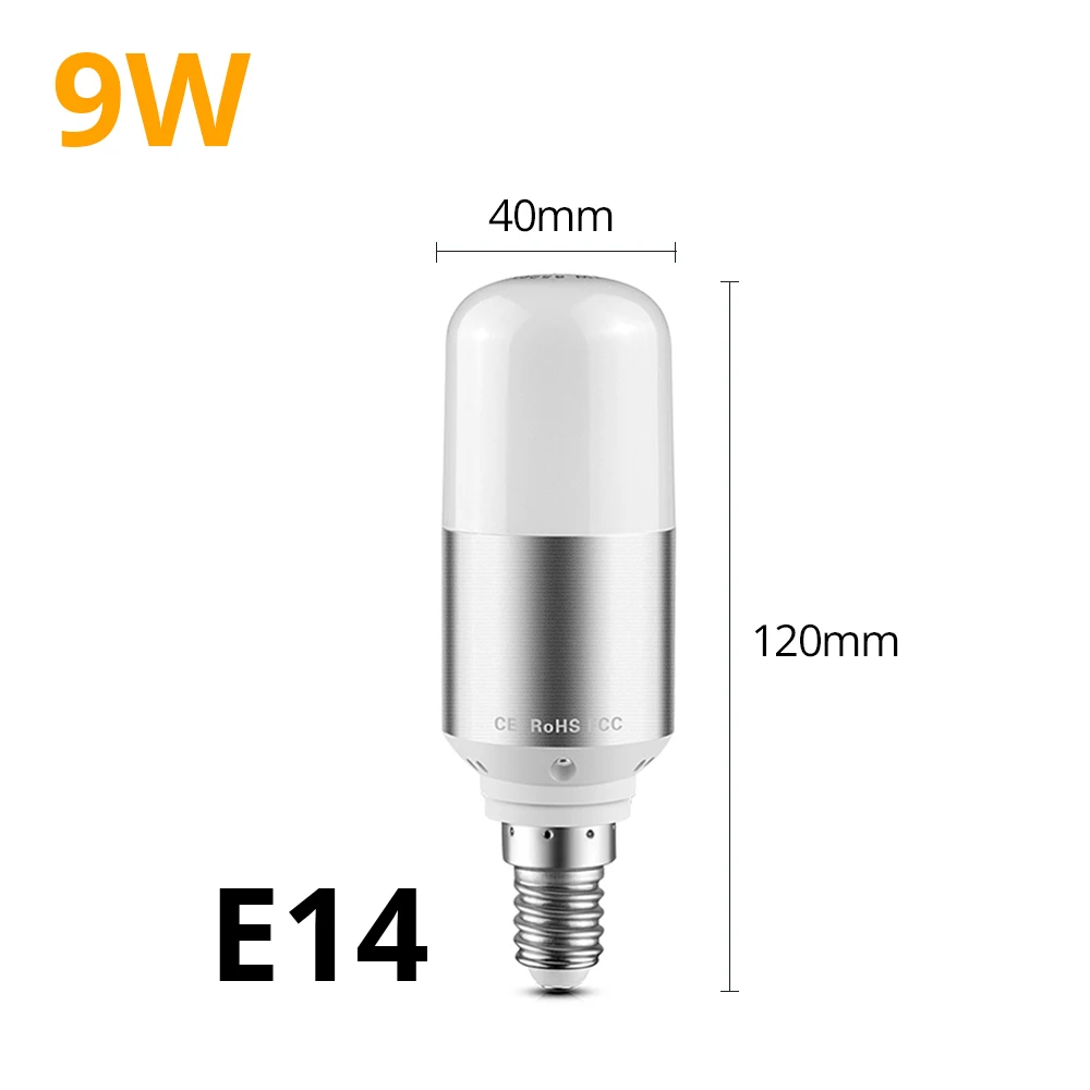 E14-9W Длительный срок службы кухонный шкаф светодиодный светильник AC85V-265V светодиодный светильник E27 Настольный ночной Светильник энергосберегающая лампа домашняя лампа без мерцания - Цвет: E14-9W