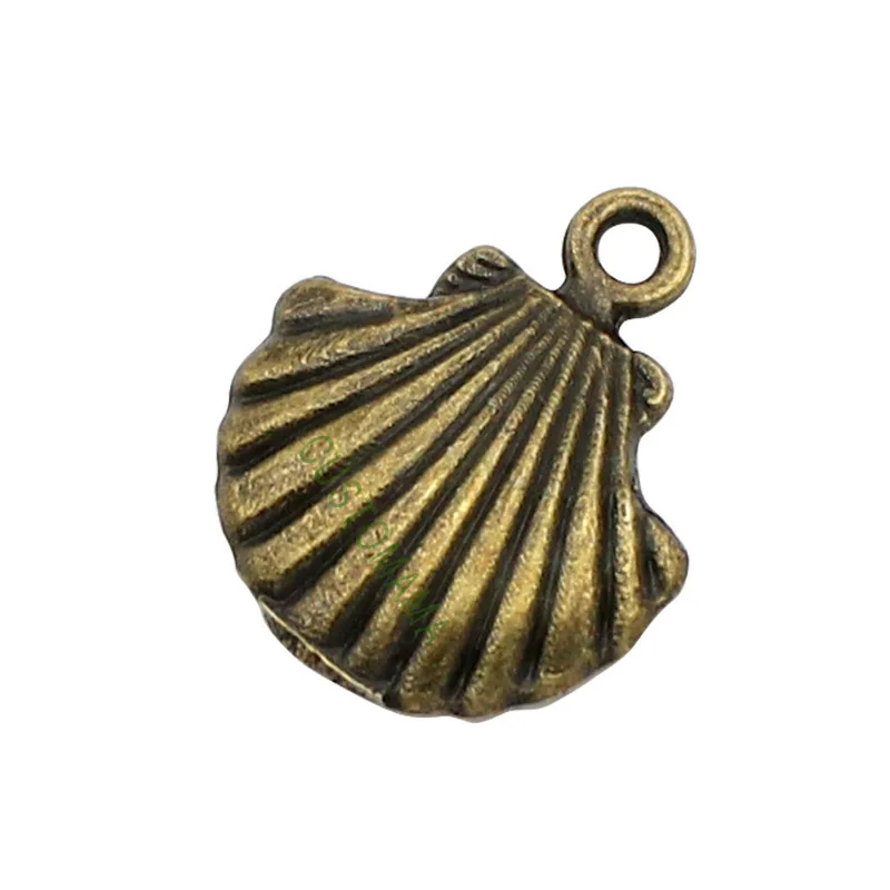 100pcs-Seashell подвеска под бронзу старину моллюск жемчужная раковина очарование