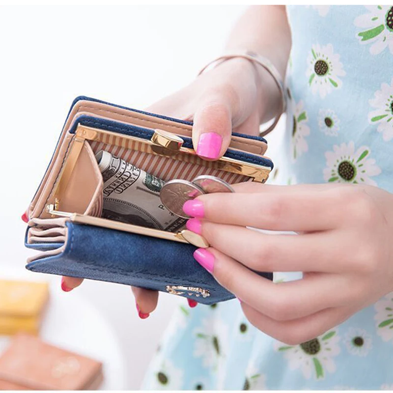 Модный короткий кошелек Petrichor Женский однотонный из искусственной кожи с