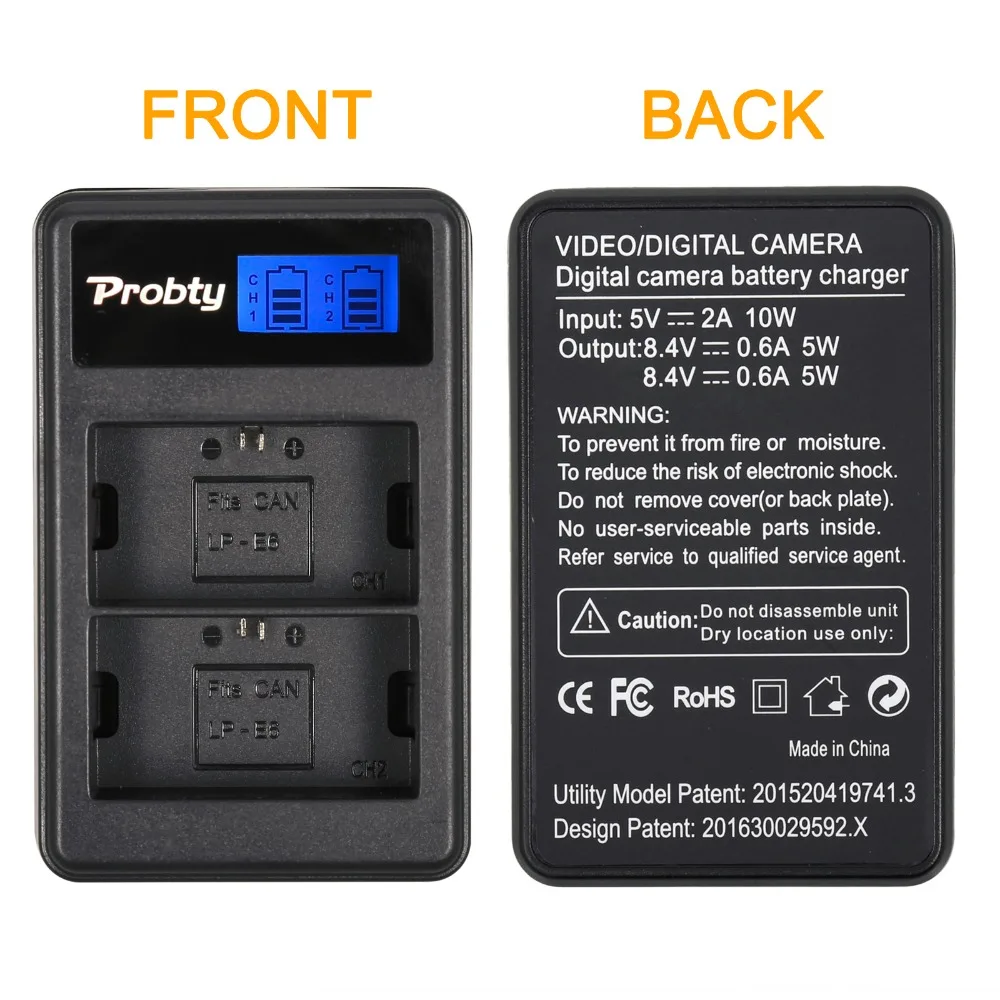 PROTBY Новый LP-E6 LPE6 LP E6 ЖК-дисплей Камера Зарядное устройство + 2 Порты и разъёмы USB