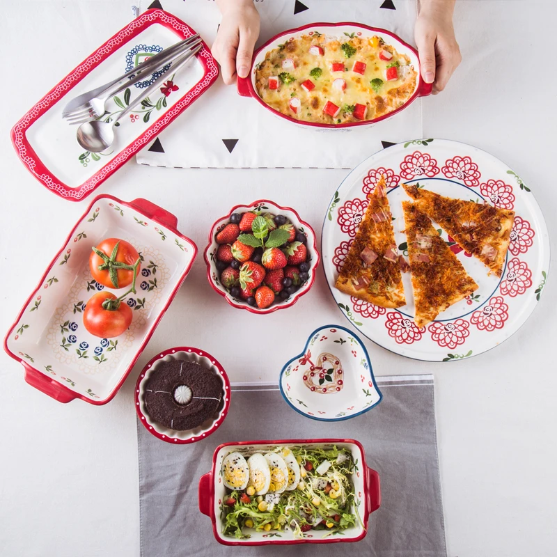 Набор посуды с покрытием под глазурь жареная миска из керамики креативный поднос