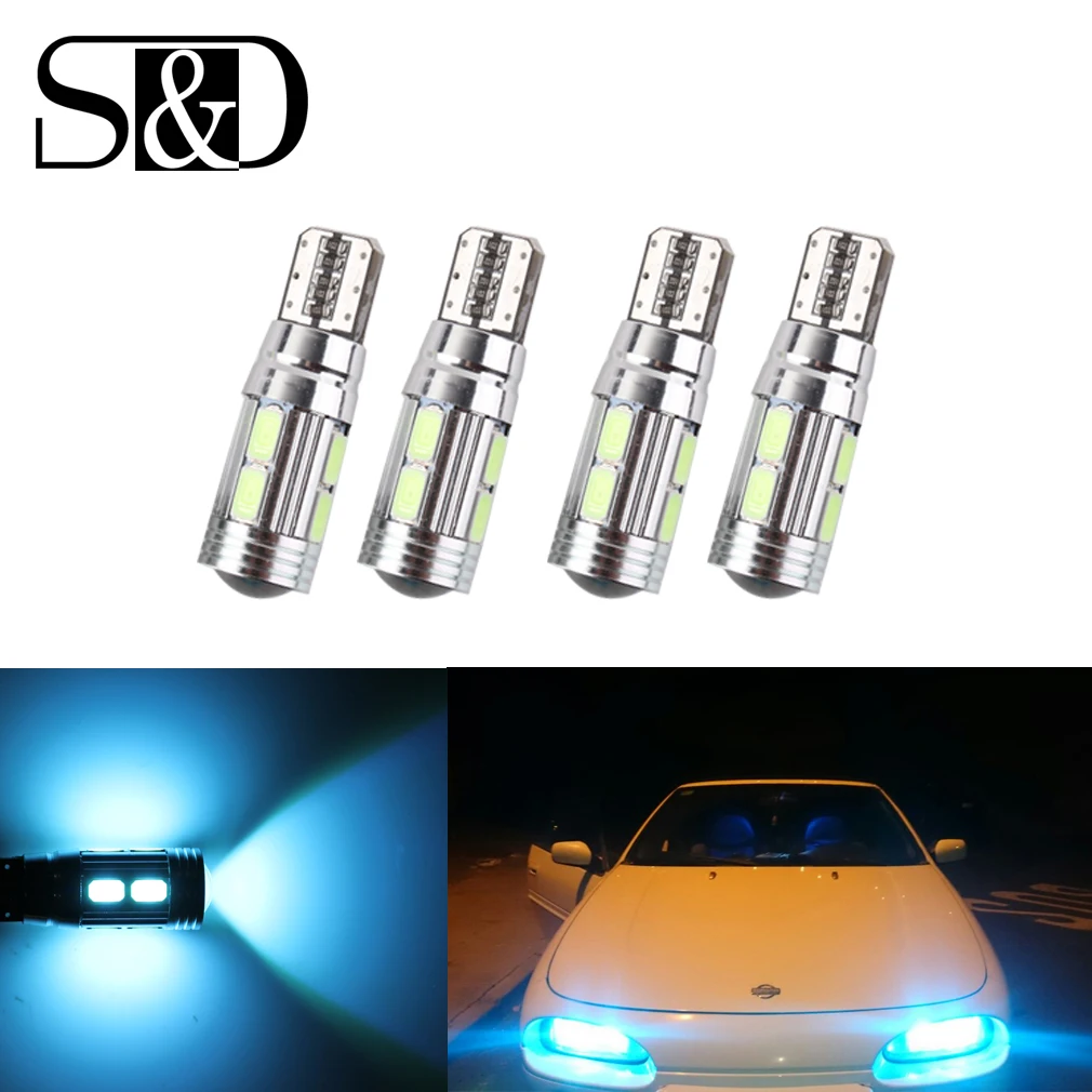 

4 X T10 W5W LED Bulbs 10SMD CANBUS OBC Error Free LED Lamp 501 dash Car LED bulbs interior Auto Lamp parking Light 12V D45