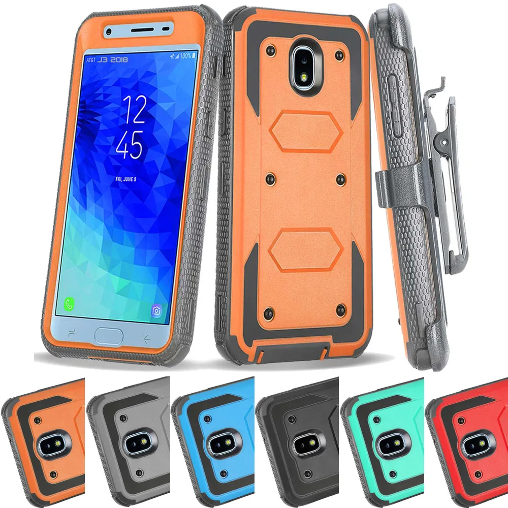 Сверхмощный Чехол-кобура с зажимом для ремня Samsung Galaxy J3 2018/Achieve/J3 V 3rd Gen/Eclipse