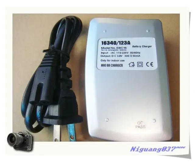 Перезаряжаемые батарея 3V CR123A 17335 Зарядное устройство 16340 Зарядное устройство