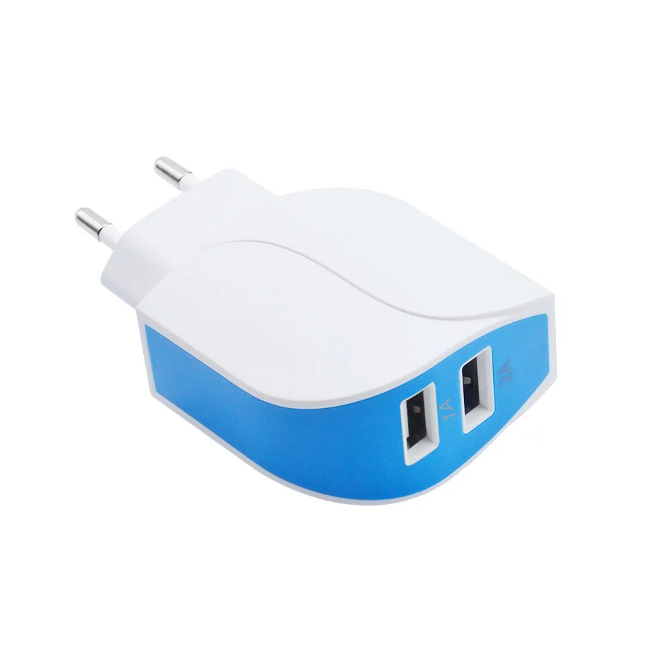 YUSEE ЕС Plug 2 Порты USB Зарядное устройство 5 В 2A сетевой адаптер мобильный телефон Micro