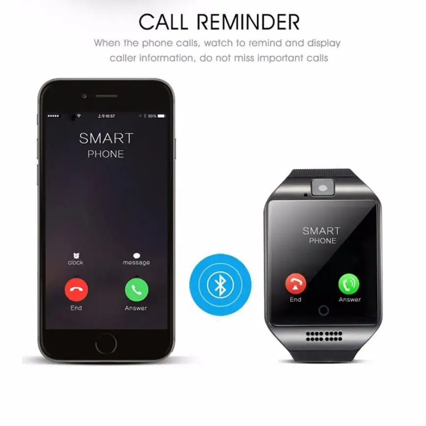 Смарт-часы HESTIA Q18 для мужчин с поддержкой камеры TF sim-карты, Bluetooth, умные часы-шагомер для телефона PK DZ09 A1, умные часы