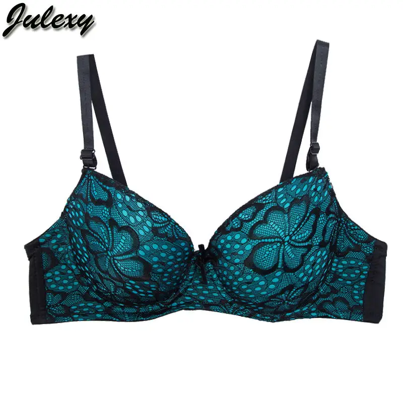 Бренд Julexy, новинка, B, C, 75, 80, 85, 90, 95, 100, женский бюстгальтер большого размера, нижнее белье, женский бюстгальтер, сексуальный кружевной бюстгальтер пуш-ап - Цвет: Небесно-голубой