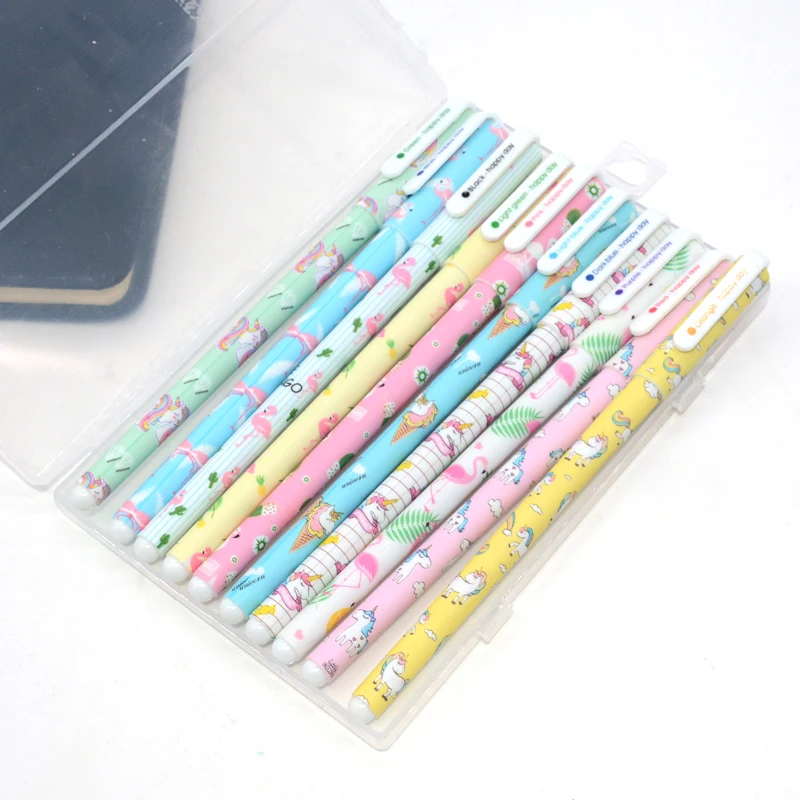 10 шт./партия гелевая ручка с единорогом Stylo Licorne lapicэконоы Kawaii Flower Kalemler Gelpennen Animal