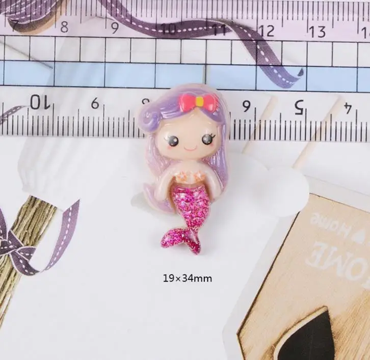 10 шт. Kawaii милый мультфильм DIY смолы патч Русалка фигурка ремесла ящик для хранения волос Аксессуары детские миниатюры