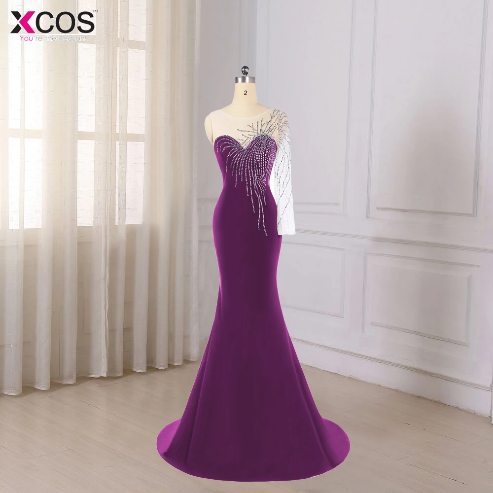 Robe De Soiree длинное зеленое вечернее платье с русалочкой вечерние элегантные платья на одно плечо с длинными рукавами