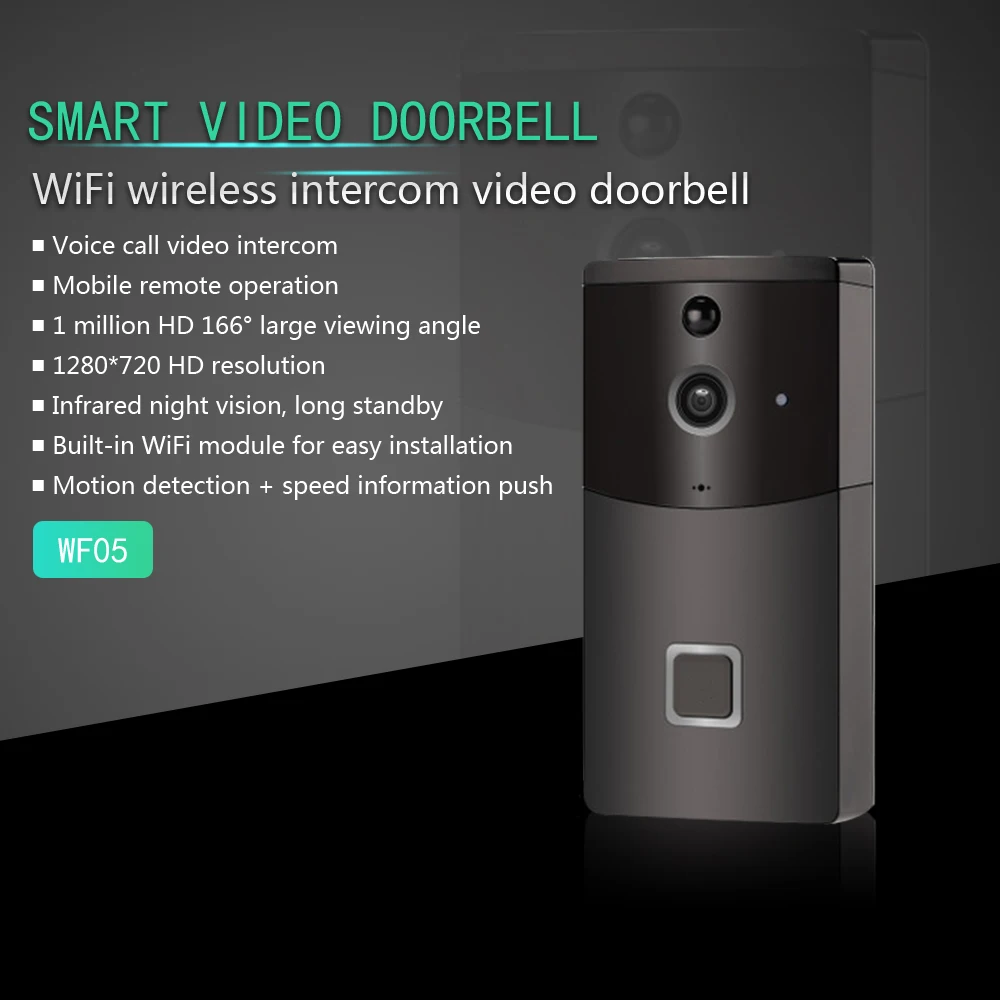 Батарея видеодомофон дверной звонок 720 P Wi-Fi камера системы безопасности в режиме реального времени аудио дверной звонок ночная версия умный беспроводной wifi-звонок
