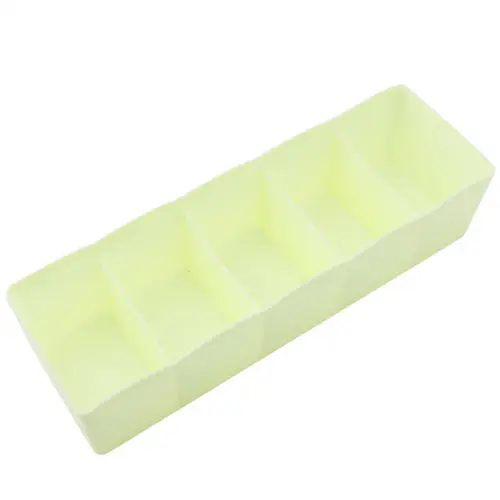 Light Green Органайзер для хранения Нижнее белье Бюстгальтеры Галстуки стол носок ящик шкаф 5 ячеек пластик - Цвет: Light Green