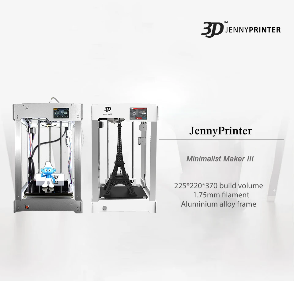Jenny Maker 3 DIY/Собранный FDM 1,75 мм нить Боуден Экструдер 3d принтер с одним соплом 3d принтер в продаже