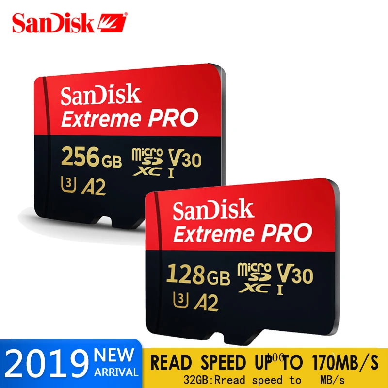 Sandisk Extreme Pro Micro SD картой памяти на 32 ГБ до 100 МБ/с. A2 V30 U3 64G 128 256 170 TF карта с адаптером |