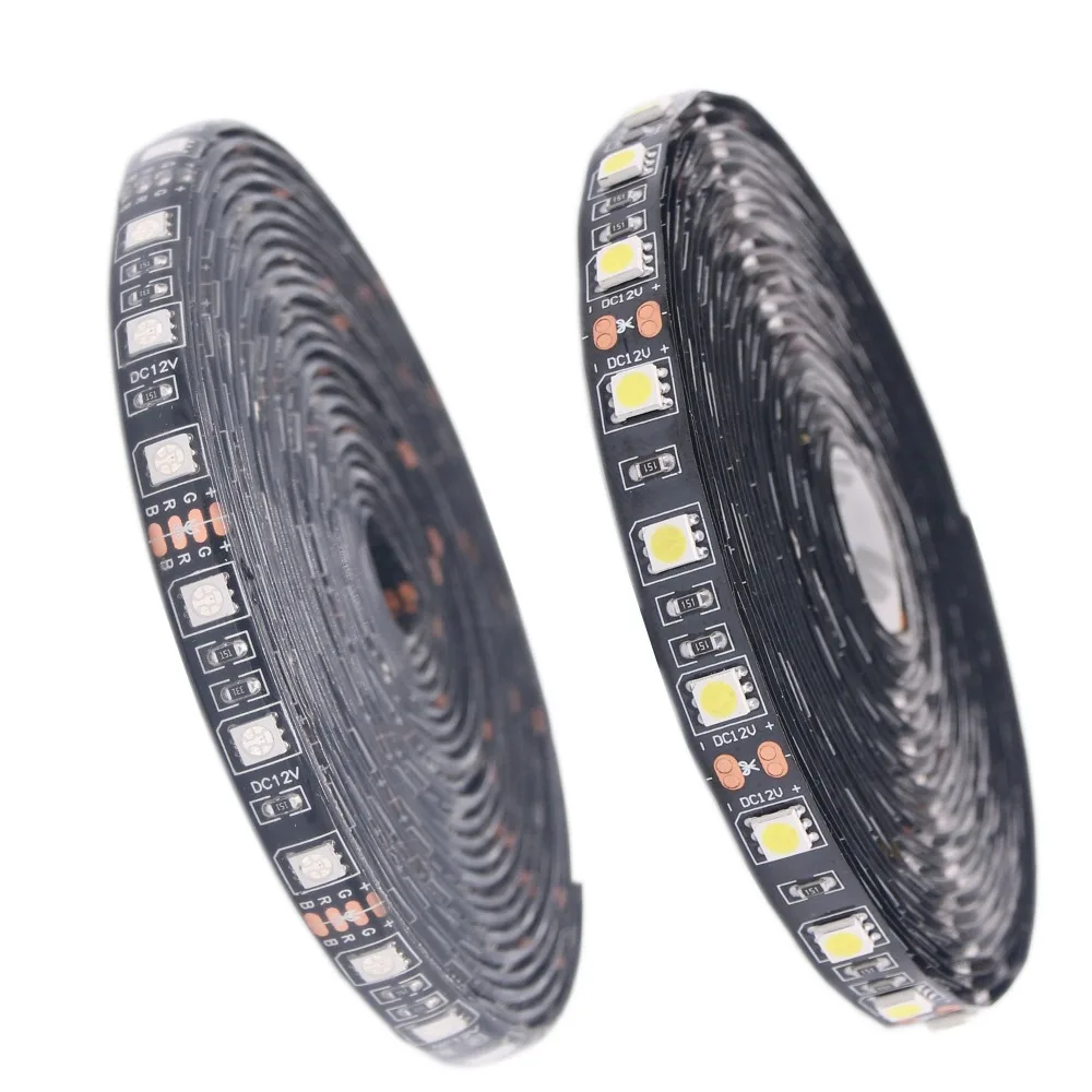 Цветная (RGB) Светодиодные ленты Водонепроницаемый SMD 5050 DC12V 60 светодиодный/м 5 м 300