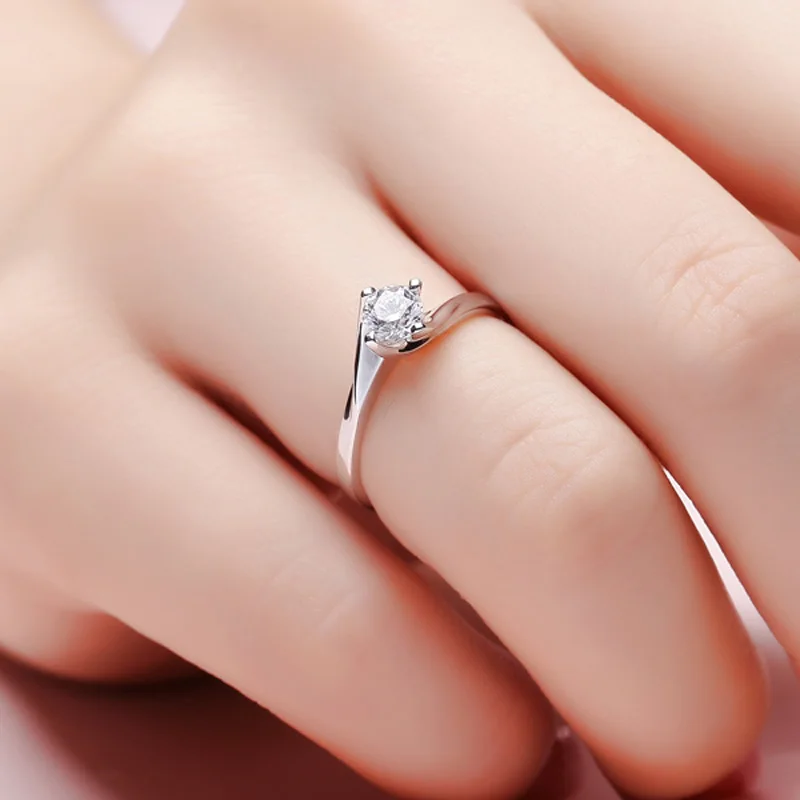 Женское Обручальное Кольцо Forever One однотонное кольцо из белого золота с
