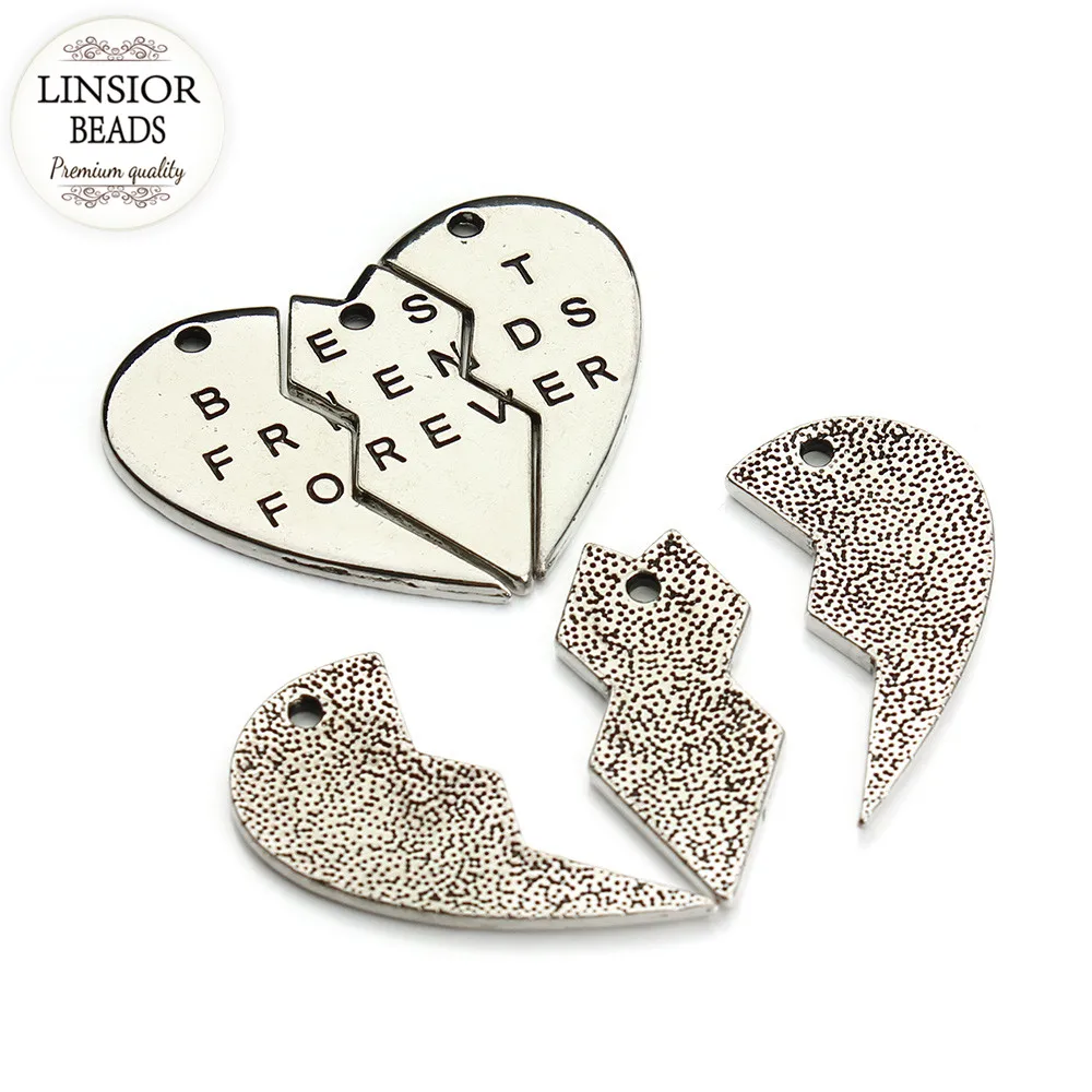 2 компл./лот ожерелье с раздельным сердцем Лучшие друзья навсегда из 3 частей пазл