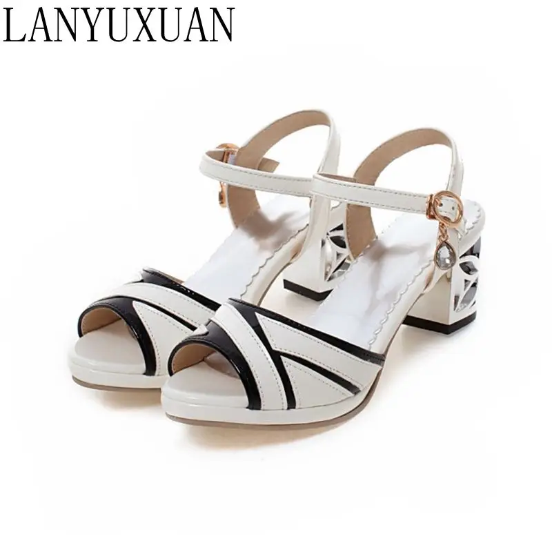 Женские сандалии гладиаторы на высоком каблуке босоножки больших размеров 34 46