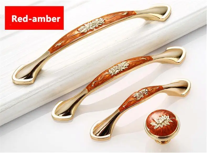 red amber Ручки шкафа для мебели простые кухонные ручки для открывания дверных ручек handvaten voor meubels bouton YJ2006 - Цвет: red amber