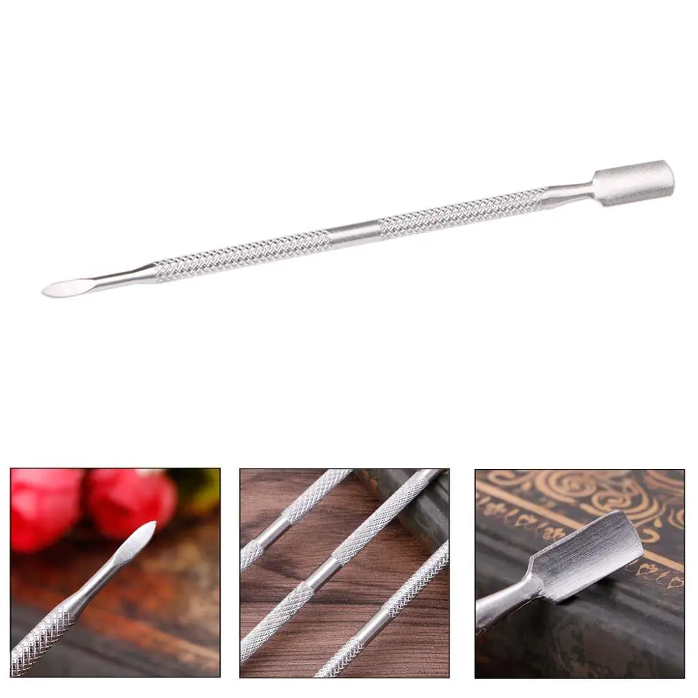 Двойной конец ногтей для маникюра нержавеющая сталь кутикулы толкатель педикюр