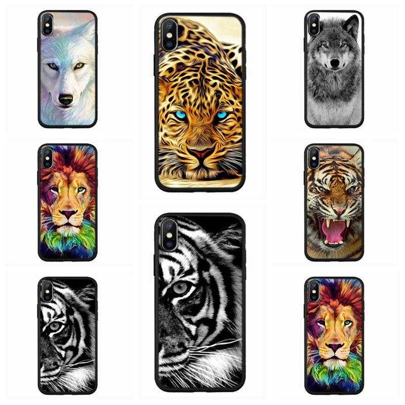 Soft Cover Couple Case For iPhone X XR XS 11 11Pro 7 8 Plus Tiger Leopard Pattern Phone Cases Fundas Max A45 |