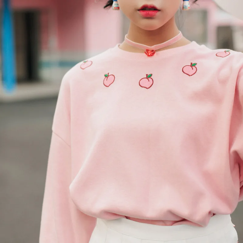 Новинка 2018 женские толстовки Harajuku плиссированные с круглым вырезом свободные