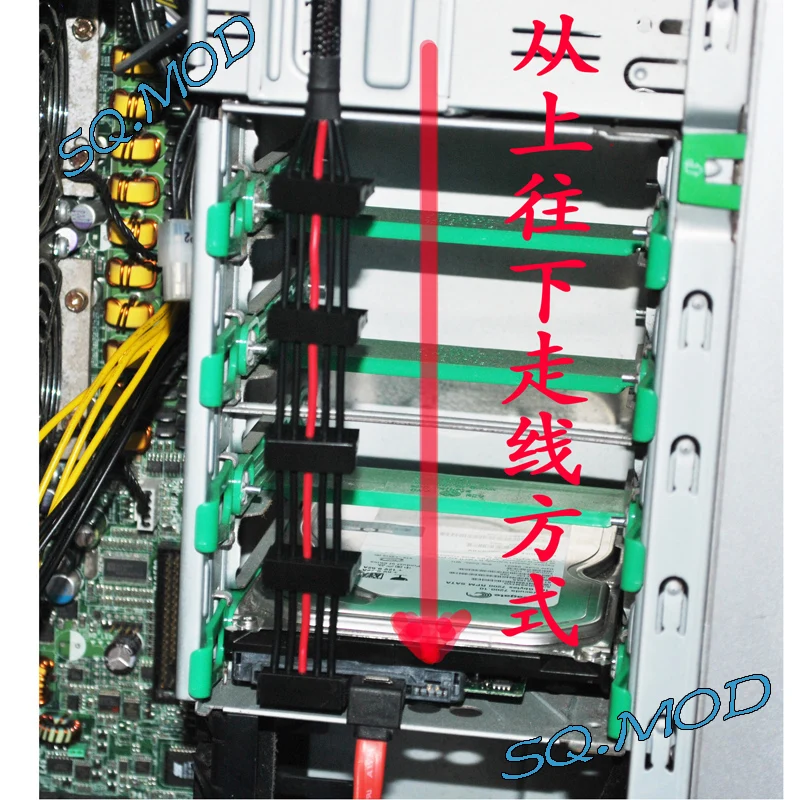 15.7 дюймов пк DIY ATX 15Pin 15 P SATA Molex на 5 port Serial ATA кабель питания шнур 18AWG провода 1to5