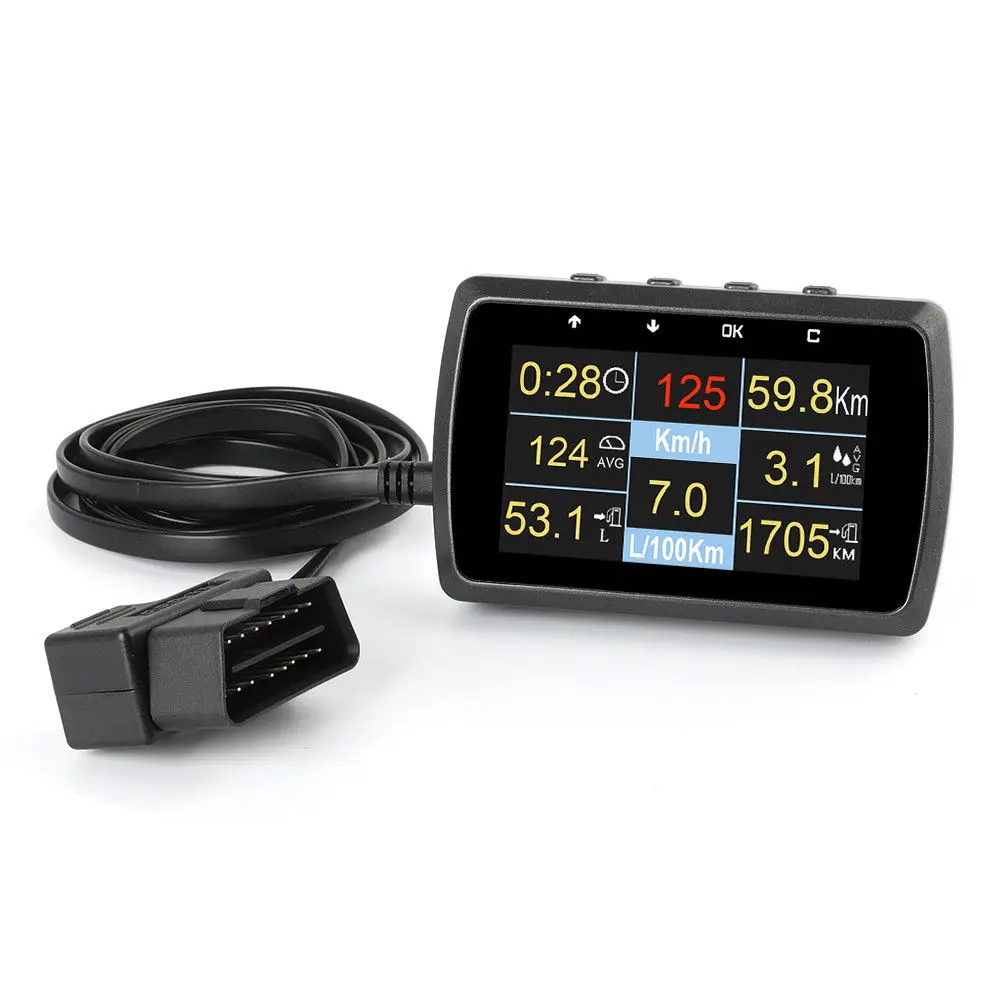 HUD Дисплей A501C OBD2 бортовой компьютер для автомобиля расход топлива измеритель температуры Спидометр OBD 2 HUD Дисплей