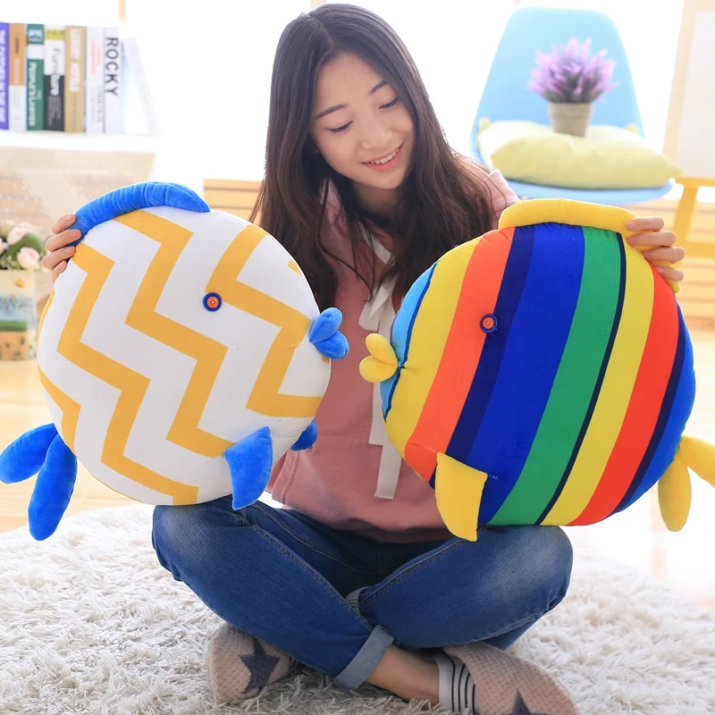 Красочные плюшевые подушки Kiss Fish 1 шт. 55 см мягкая набивная Морская жизнь рыба