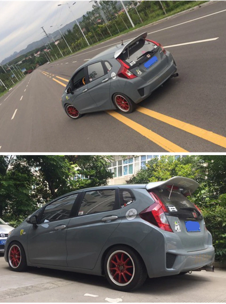 Спойлер из углеродного волокна для Honda JAZZ Fit, спойлер на крыше, крыло JDM Gk5-2019Year, углеродное волокно, спортивный автомобиль, переоборудование, аксессуары