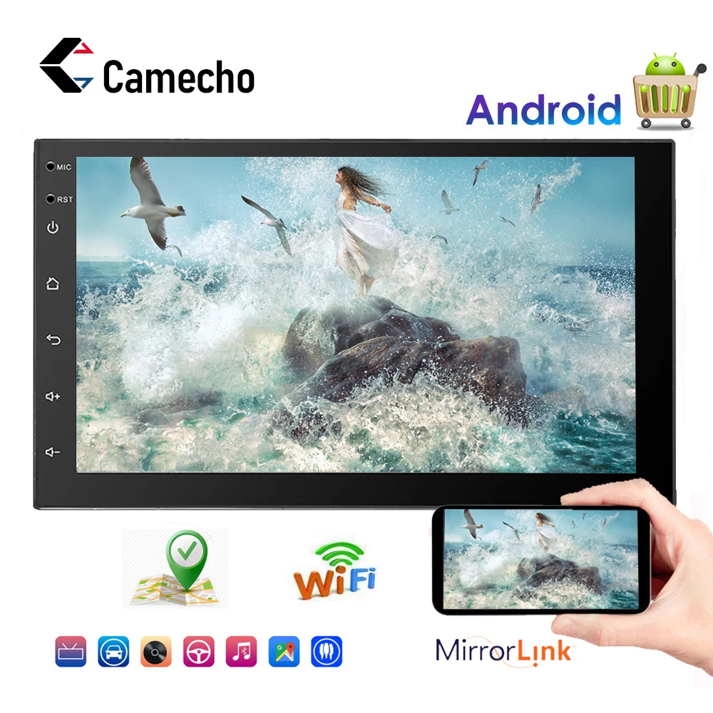 Camecho Автомагнитола 7 &quotAndroid плеер gps навигация Wifi Bluetooth сенсорный USB SD 2 Din