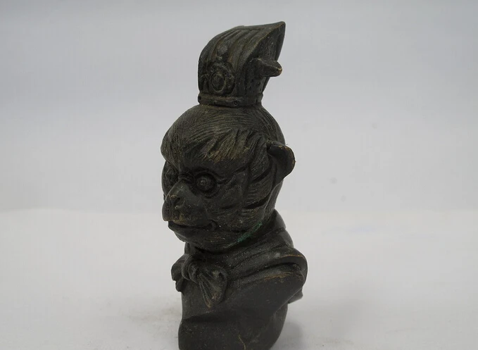 Китайская народная Классическая Бронзовая медная миф Sun Wu kong Голова короля