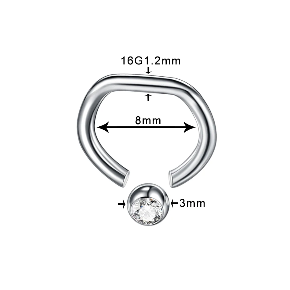 Style 5 1 шт кольца в нос из титана пирсинг сосков спиральные пирсинг раковины Daith пирсинг серьги козелок CBR Пленница кольца из бисера ювелирные изделия для тела - Окраска металла: Style 5