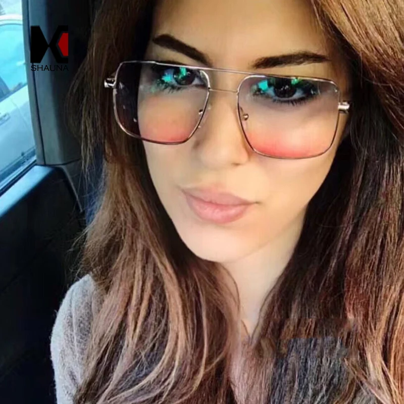 SHAUNA весенние шарниры Модные женские квадратные солнцезащитные очки ретро