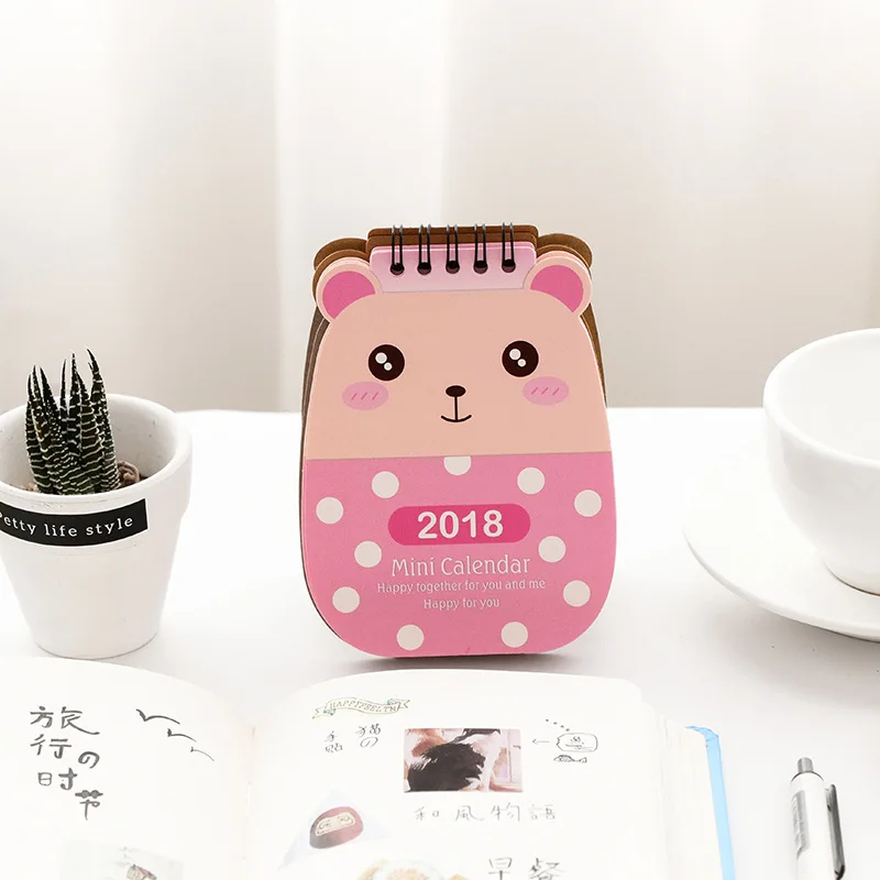 2018 год Новый Cat Panda DIY мультфильм мини настольных Бумага Календари ежедневно