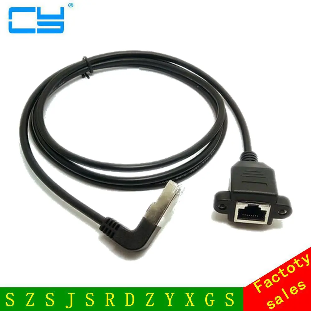 Вниз угловой 90-градусный 8P8C FTP STP UTP Cat 5e RJ45 штекер-гнездо Lan Ethernet сетевой Удлинительный кабель (с винтом)