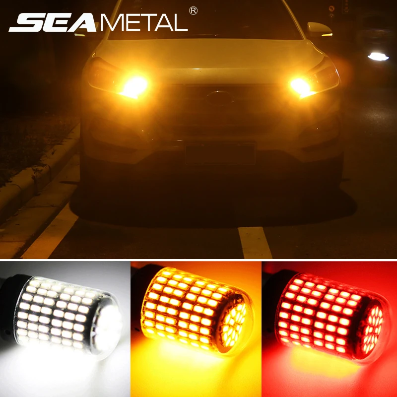 12V 21 Вт 3014 144SMD Светодиодный лампочки Canbus без ошибки BA15S 1156 светодиодный BA15D 1157 светодиодный фонарь стоп-сигнала для поворотов светильник Предупреждение аксессуары