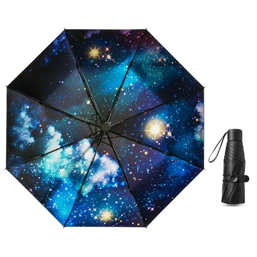 Роскошный ручной складной зонт от дождя для женщин УФ Мини Волшебный Зонт Милые